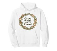 Grow Where You're Planted Mushroom Cottagecore Quote Pullover Hoodie