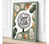 Grow with the Earth Botanical Canvas Wall Art Print 24x16 Inch (61 x 41 cm)