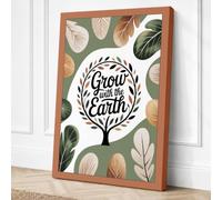 Grow with the Earth Botanical Canvas Wall Art Print 36x24 Inch (91 x 61 cm)