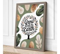 Grow with the Earth Botanical Canvas Wall Art Print 36x24 Inch (91 x 61 cm)