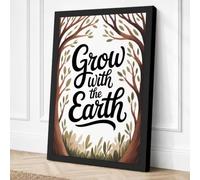Grow with the Earth Botanical Canvas Wall Art Print 36x24 Inch (91 x 61 cm)