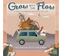 Grow with The Flow 2026 Wall Calendar, 16-Month Inspirational Art Calendar on Balance & Self Love, 12" x 12", Monthly Calendar 2026 Planner with Large Grids, Includes 2025 Bonus Months