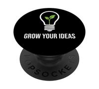 Grow Your Ideas Lightbulb Plant Innovation Fitness Graphic PopSockets Adhesive PopGrip
