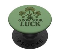 Grow Your Luck Shamrock Spring Artwork PopSockets Adhesive PopGrip