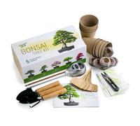 Grow Your Own Bonsai Tree Kit by Garden Pack - 5 Different Bonsai Trees to Grow - Gardening Gifts Idea w/Natural Wood Box, Gardening Accessories
