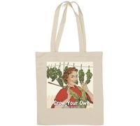 Grow Your Own Weed and Harvest Good Times Funny Poster Natural Cotton Tote Bag White