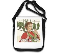 Grow Your Own Weed and Harvest Good Times Funny Poster Shoulder Bag White