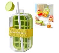 Growalleter 2025 New Ice Cube Bottle with Tray 2 in 1 Leak Proof Water Bottle Ice Cube Tray, BPA Free Easy Release Ice Maker for Summer Drinks, Cocktails, Coffee and Outdoor Adventures (800ml/28oz)