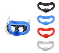 Growalleter Face Cushion Silicone Cover for Quest 3S Accessories, Eye Mask Fit for MetaQuest 3S Sponge Face Pad to Sweatproof (BK+BU+RD+WH)
