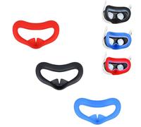 Growalleter Face Cushion Silicone Eye Mask Cover for Quest 3S Sponge Face Pad to Sweatproof Replacement (Black+Blue+Red)