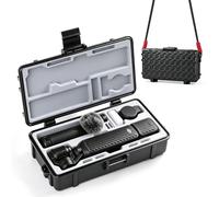 Growalleter Hard Carry Case for DJI Osmo Pocket 4, IP67 Waterproof Travel Storage Case with Custom Silicone Liner for Camera, Battery Handle, Mini Tripod, Mic Transmitter, Filters and SD Cards (BK)