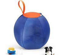 Growalleter Inflatable Herding Ball for Dogs, with Oxford Fabric Cover, Inner Bladder, Pump and Handle, Outdoor Enrichment Toy for Border Collies, Aussies and Active Breeds (45cm Diameter)