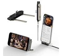 Growalleter Invisible Holder Charger Cable with Stand, 240W Multi Charging Cable 4 in 1 Fast Charge, USB C Cord with Foldable Holder for Phone Laptop, Liquid Silicone Flat Wire 1.5m (BK,Only Stand)