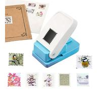 Growalleter Rectangular Postage Stamp Punch 1x0.8 Inch, Scalloped Edge Handmade Hole Puncher, Lever Action Craft Punch for Paper Crafting Scrapbooking DIY Card Making Envelope Labels