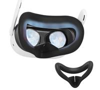Growalleter Silicone Face Cover for Meta Quest 3S, VR Face Cushion Silicone Cover for Quest 3S Accessories Sponge Face Pad to Sweatproof Replacement (Black)