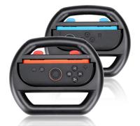 Growalleter Steering Wheel Compatible with Nintendos Switch 2 Steering Wheel Pro Controller - 2 pcs Racing Wheels for Switch 2 JoyCons Controllers (Steering Wheel-Black)