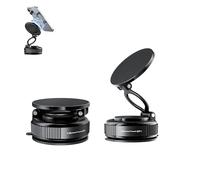 Growalleter Vacuum Magnetic Car Phone Holder, 360° Rotating Powerful Magnetic Suction Iphone Mount for Car, Portable Foldable Cell Phone Stand for Driving, Fitness, Bathroom (1Pcs)