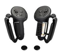 Growalleter VR Touch Controller Grips Cover for Meta Quest 3S/Quest 3 Headset Accessories, Silicone Protective Sleeve, with Adjustable Hand Strap, 1 Pair Thumb Grips & Battery Covers (Black)