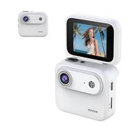 Growalleter Y360 Action Camera 4K with 140° Wide-Angle Lens, Flip Screen, Image Stabilization, 6H Battery, Chest Mount, for Vlogging, Cycling, Outdoor Adventure Sports (WH)