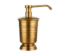 GROWBY Antique Brass Soap Dish Liquid Soap Dispenser Toothbrush Holder Gargle Cup Storage Tank 5pcs Bathroom Accessory Set,Soap dispenser