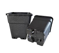 Growcery Heavy Duty Square Plastic Plant Pots - Extra Thick Sturdy Black Nursery Containers for Indoor Outdoor Gardening, Available in 0.5L, 1L, 2L, 3.5L, 5L, 6.5L, 7L, 11L, 14L, 18L & 25L (5, 25L)