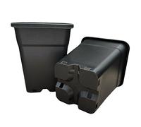 Growcery Heavy Duty Square Plastic Plant Pots - Extra Thick Sturdy Black Nursery Containers for Indoor Outdoor Gardening, Available in 0.5L, 1L, 2L, 3.5L, 5L, 6.5L, 7L, 11L, 14L, 18L & 25L (5, 7L)