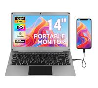 GrowCube Portable Monitor with Keyboard,14inch 1080P FHD Lapdock Compatible with Mini PC/Phone/PC/Game Console,CrowView Note with RPi5 & Jetson Adapters(Full Feature TypeC & HDMI Cable Included)