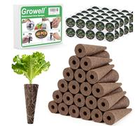 Growell 120Pcs Hydroponic Pods Kit, 60 Grow Sponges with 60 Pod Labels, Breathable Replacement Pods Compatible with AeroGarden & Most Hydroponics Growing System, Seed Starter Pods for Indoor Garden