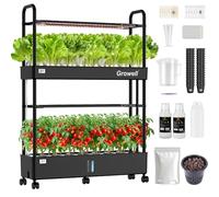 Growell Large Basket Hydroponics Growing System Kit, 32 Pods Vertical Hydroponic Garden with 2 Grow Light Modes, Auto Circulating Water System, 32L Indoor Gardening System for Herb Vegetable Fruit