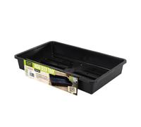 Growers Choice Pacl of 2 Gravel Seed Trays Without Holes, Black, 23 x 23 x 5 cm, Stackable, Professional Propagation