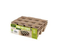 Growers Choice Peat Free Fibre Pot Strips, 5cm Square, 72 Cells, Twin Pack, Biodegradable for Seedlings and Germination