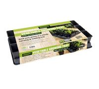 Growers Choice Vegetable Growing Tray with 18 Square Pots, 9 cm, Rigid Planting Set