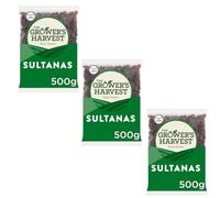 Grower's Harvest Sultanas 3x500g - Sweet and Juicy Dried Grapes for Baking, Cooking, Snacking, and Breakfast | Ideal for Cakes, Puddings, Breads, Trail Mix, and Cereal