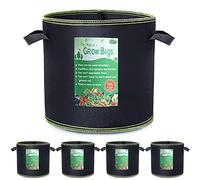 Growerz 15L (DIA27 x H26cm) Fabric Grow Pot - Durable Non-Woven PET Plant Container for Air Pruning, Root Health & Drainage - Reusable Pot for Indoor/Outdoor Gardening