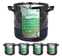 Growerz® WetLockz 5 pack 40 Litre 32 x Ø40cm Heavy-Duty Fabric Grow Bags - 5 Pack | Selective Moisture Retention Layer | Breathable, Reusable Non-Woven Material | Reinforced Handles for Easy Lifting |