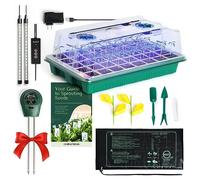 GROWFRIEND Upgraded Seed Starter Tray with Grow Lights and Heat Mat, 3-in-1 Soil Meter, & Sticky Gnat Traps, 40-Cell Seed Growing Tray, Germination & Plant Propagation Station for Indoor Plants