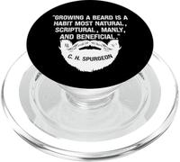 Growing A Beard Is Natural & Manly C. H. Spurgeon Quote PopSockets PopGrip for MagSafe