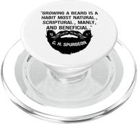 Growing A Beard Is Natural & Manly C. H. Spurgeon Quote PopSockets PopGrip for MagSafe