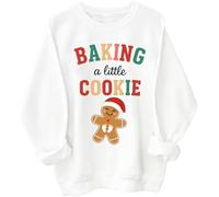 Growing A Little Cookie Sweatshirt Baking A Little Cookie Shirt Sweatshirt Christmas Pregnancy Announcement Hoodie White