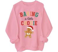 Growing A Little Cookie Sweatshirt Baking A Little Cookie Shirt Sweatshirt Christmas Pregnancy Announcement Hoodie Pink