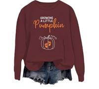 Growing A Little Pumpkin Sweatshirt Fall Maternity Shirt Fall Pregnancy Announcement Tops Claret