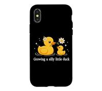 Growing A Silly Little Duck Cute Mama And Baby Duckling Case for iPhone X/XS
