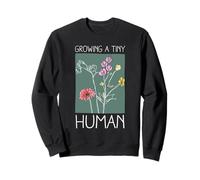 Growing a Tiny Human Floral Mom to Be Pregnancy Art Sweatshirt