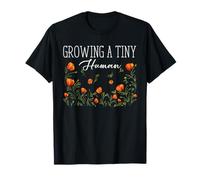 Growing a Tiny Human Floral Mom to Be Pregnancy Art T-Shirt