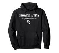 Growing A Tiny Human Pregnancy Announcement Retro Mom Womens Pullover Hoodie
