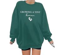 Growing A Tiny Human Sweatshirt Growing A Tiny Human Pregnancy Announcement Shirt Unisex Green