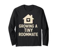 Growing a Tiny Roommate Baby Announcement New Baby First Long Sleeve T-Shirt