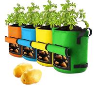 Growing Bags for Potatoes, Breathable Vegetable Planter, Tomato Planting Container for Carrots Onions Gardeners, Non-woven Fabric Potato Grow Bag