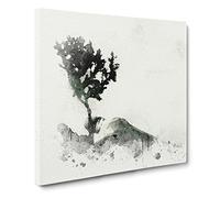 Growing Bonsai Tree Canvas Print | Gallery Wrapped 30mm Frame Wall Art | 14x14 inches | Ready to Hang | Abstract Landscape Picture | Living Room Bedroom Lounge Office