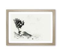 Growing Bonsai Tree in Abstract Framed Print | A2 Oak Framed Wall Art | Ready to Hang | Abstract Floral Picture | Living Room Bedroom Lounge Office